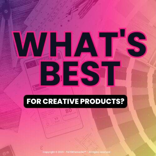 A design workspace with swatches and design tools on a purple, pink, yellow gradient background. In the foreground_What is best for creative products
