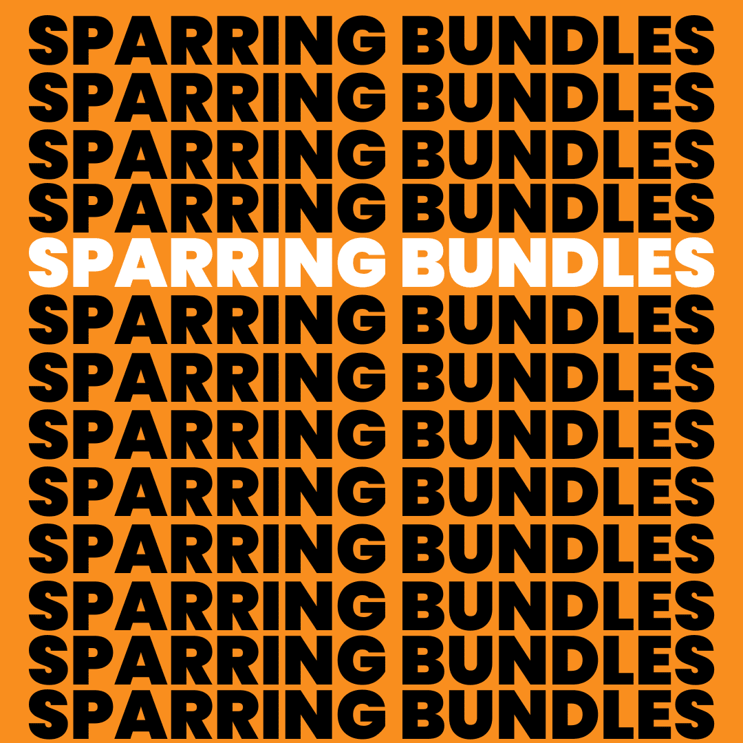 A black and orange background with the words spparring bundles in the foreground.