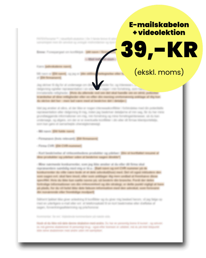 Mockup e-mailskabelon vigtigste advokatbrev - ingen baggrund