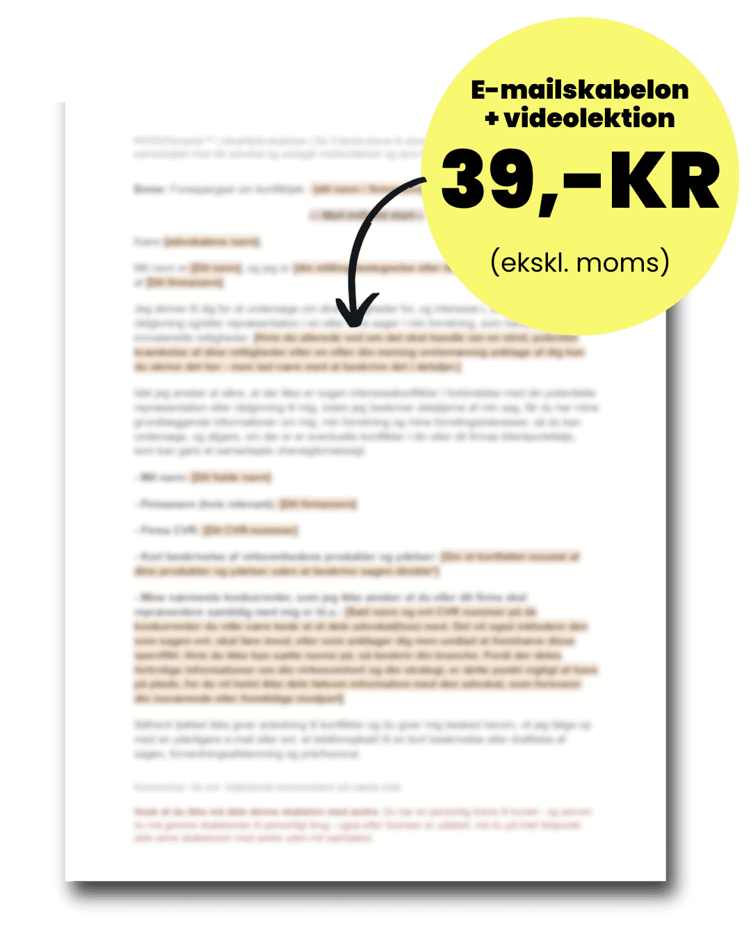 Mockup e-mailskabelon vigtigste advokatbrev - ingen baggrund
